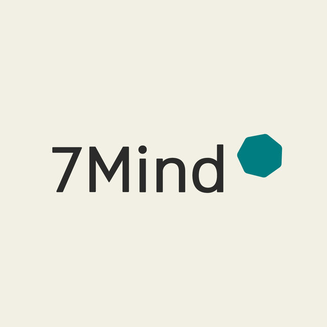 7Mind Logo mit türkisem Hexagon-Symbol, Meditationsapp für Achtsamkeit